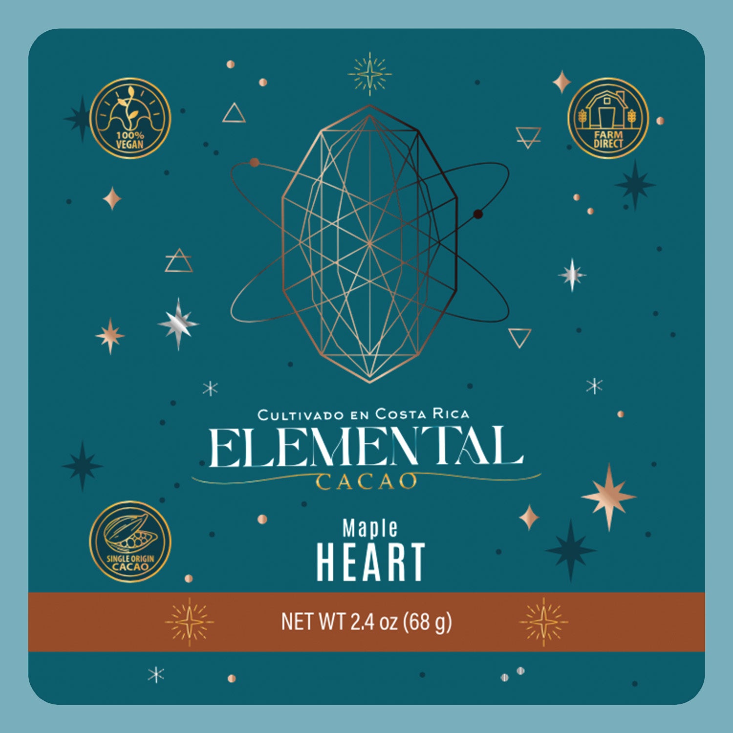 Maple Cacao Heart — 2.4 oz of Pure Cacao With Maple